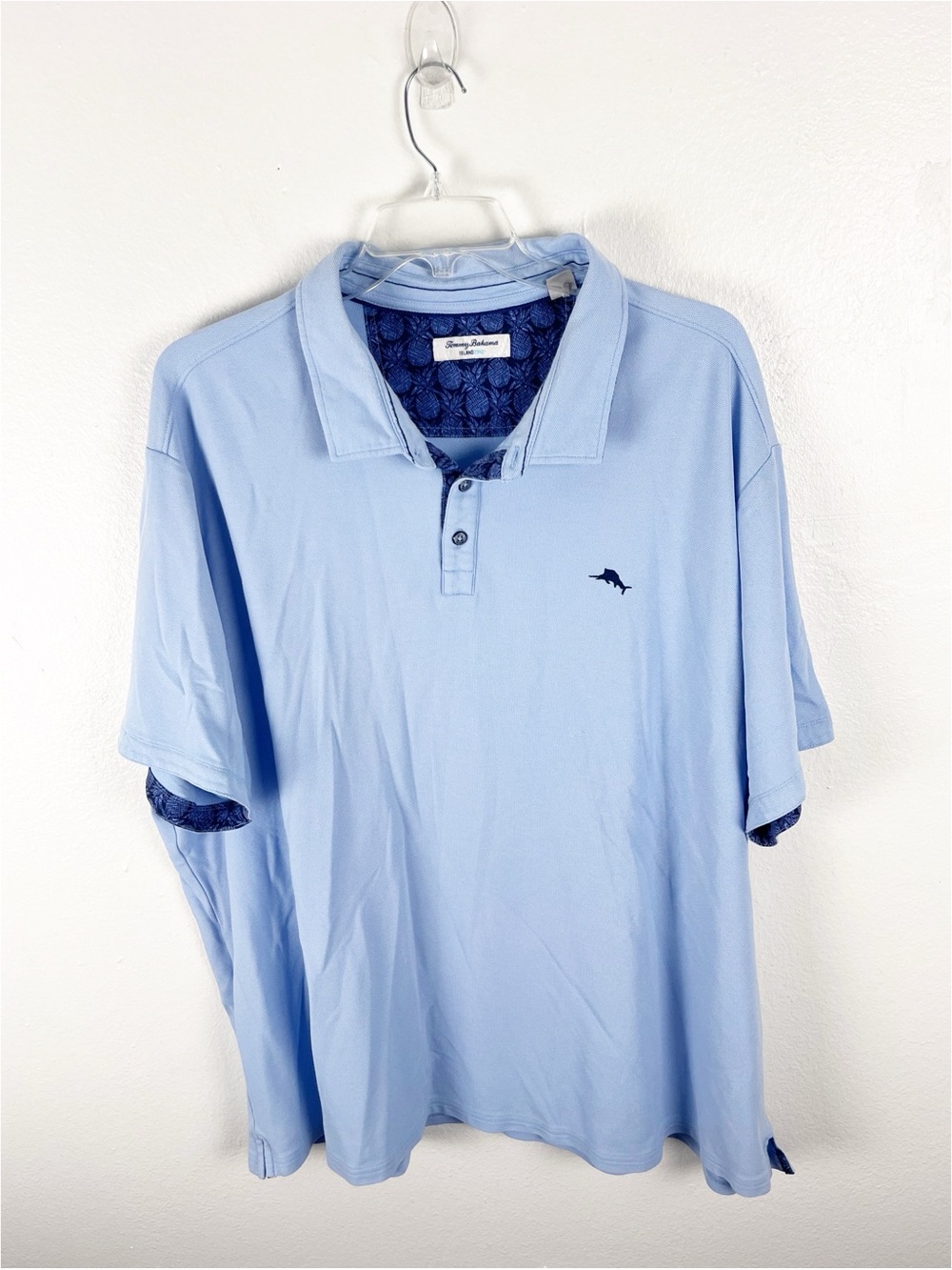 TOMMY BAHAMA Island Zone 5 O'Clock Light Blue Americana Polo Shirt 4XLB Casual